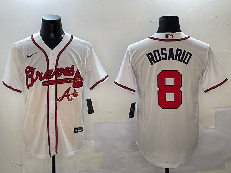 Men Atlanta Braves 8 Rosario White Game 2024 Nike MLB Jersey style 2